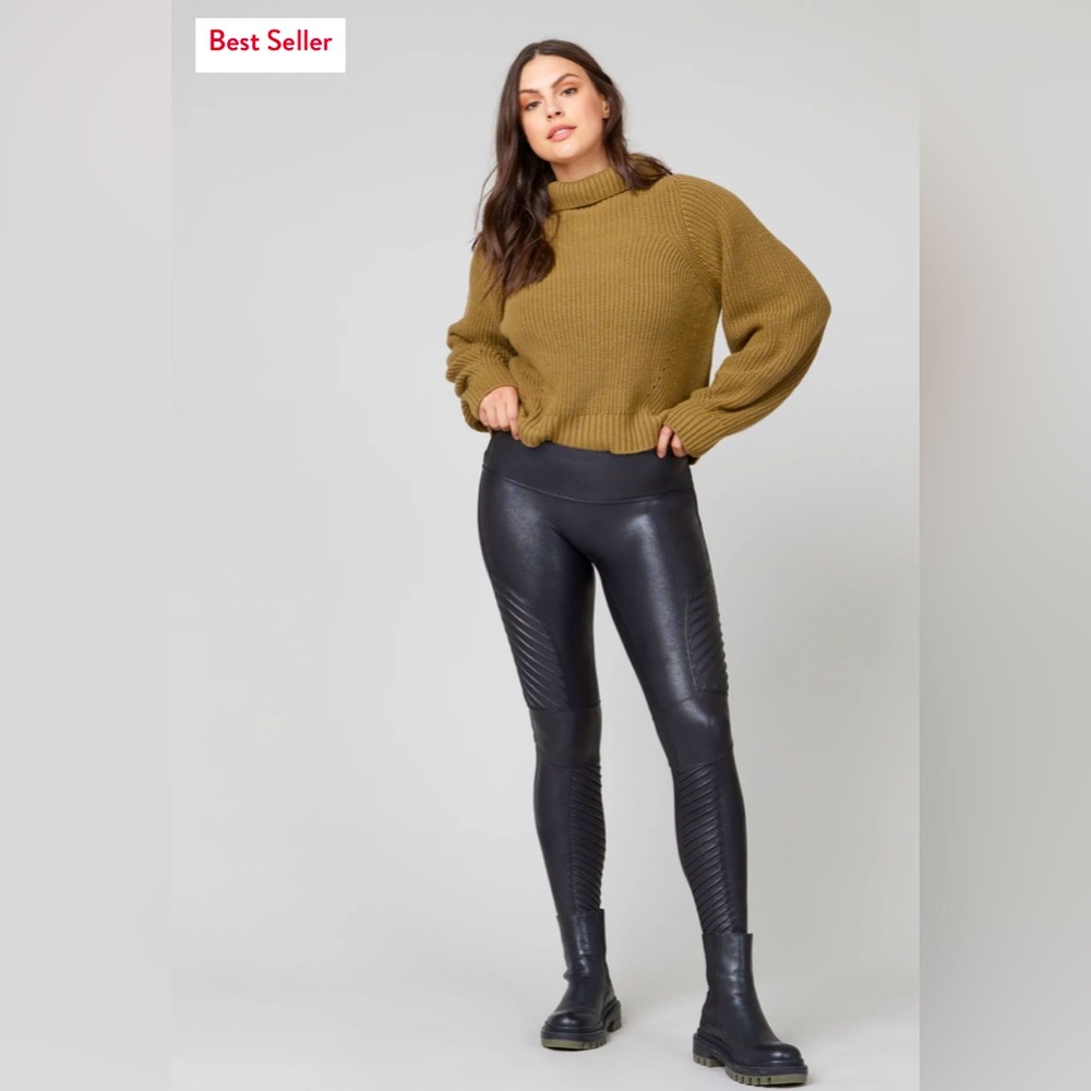 Spanx Faux Leather Moto Leggings by Spanx